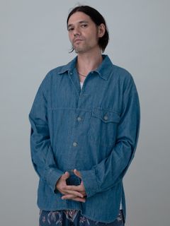 【予約品 10月26日(日) 締切】90sDENIMSHIRTS used / ユーズドデニムオーバーシャツ / INDIGO×NAVY