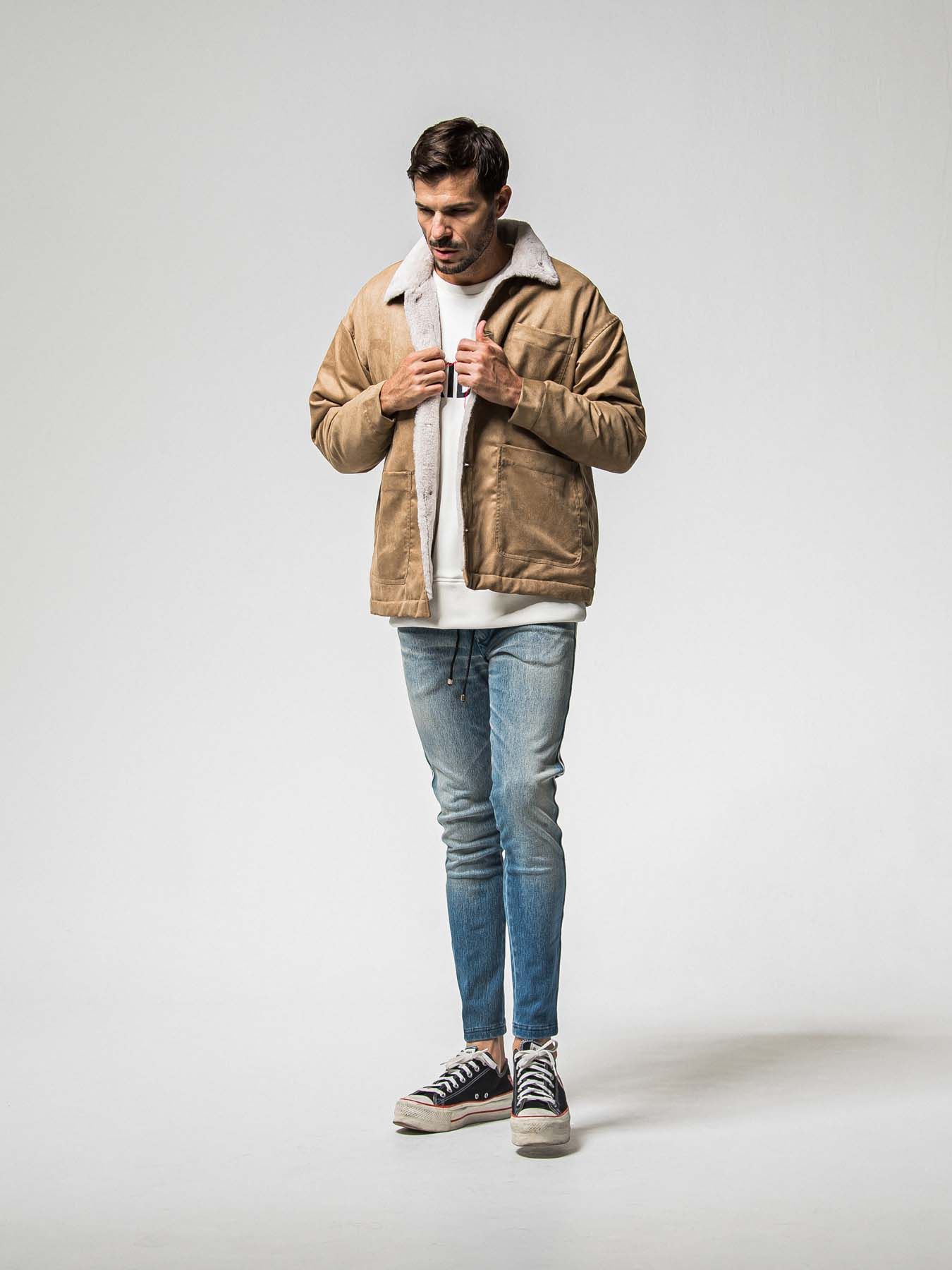 【予約品 】SUEDE FUR CAVER ALL / スウェードファーカバーオール / ブラウン