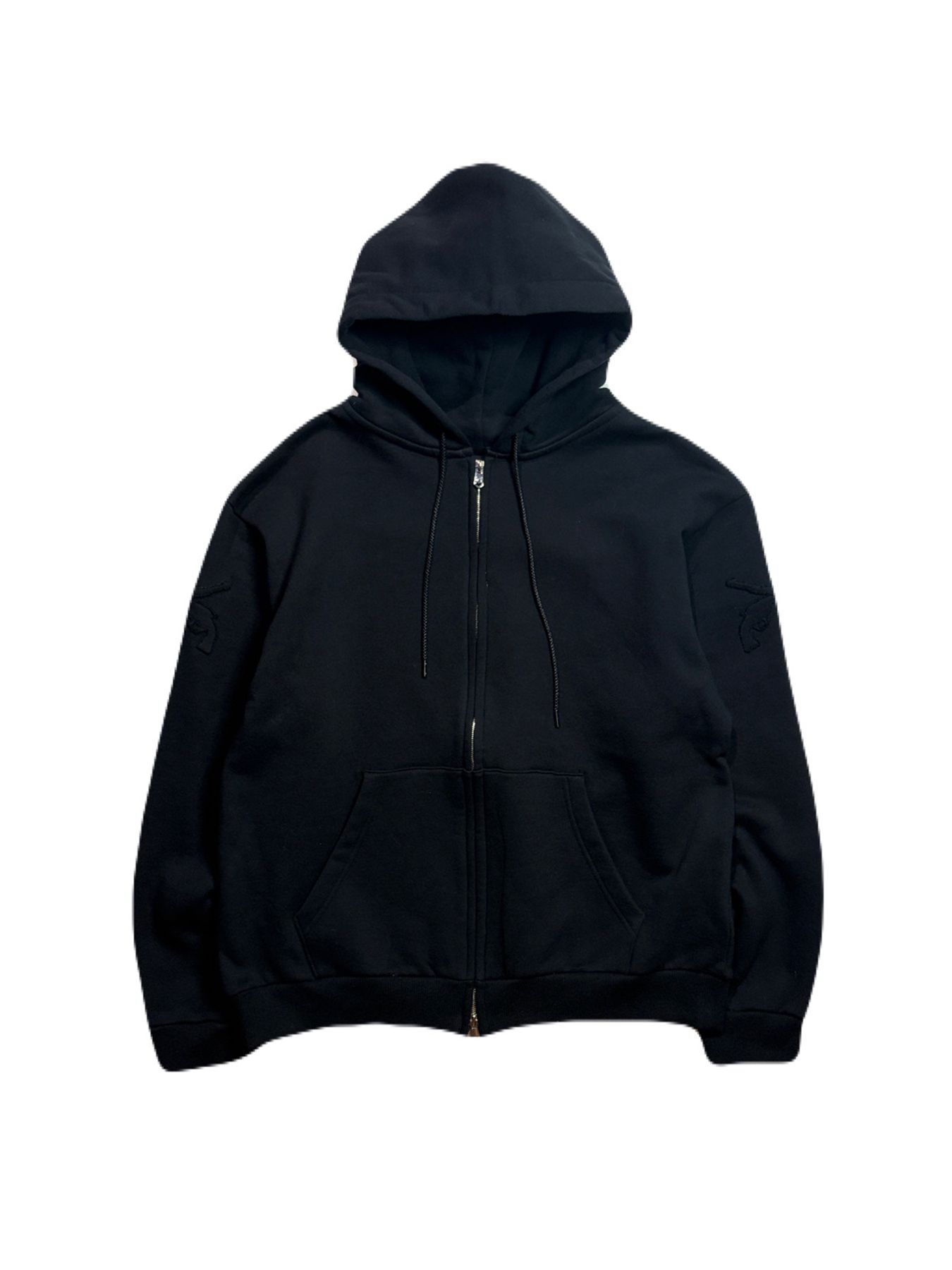 【予約品 3月9日(月) 18:00 締切】CROSSGUN CRY HOODIE / クリスタルクロスガン ジップフーディ / ブラック