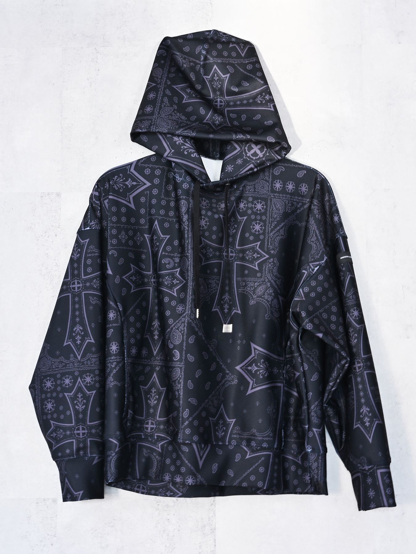 【予約品 9月6日(日) 締切】OVER HOODIE / トリコット オーバーパーカー / クロスブラック