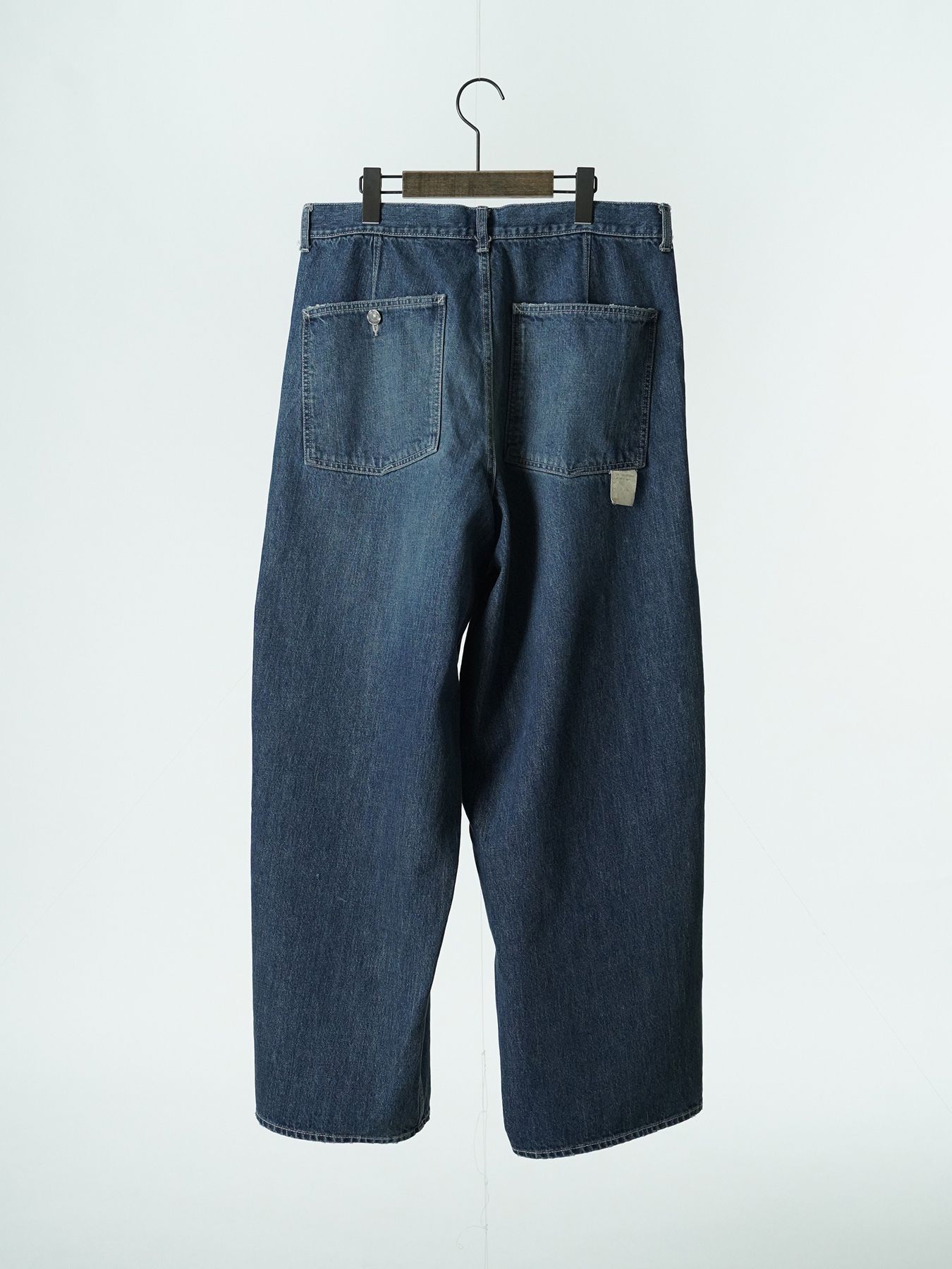 【予約品 5月6日(水) 締切】USN-DENIMTROUSERS aged / ユーズド加工 デニムミリタリーパンツ / インディゴ × 生成りステッチ 濃