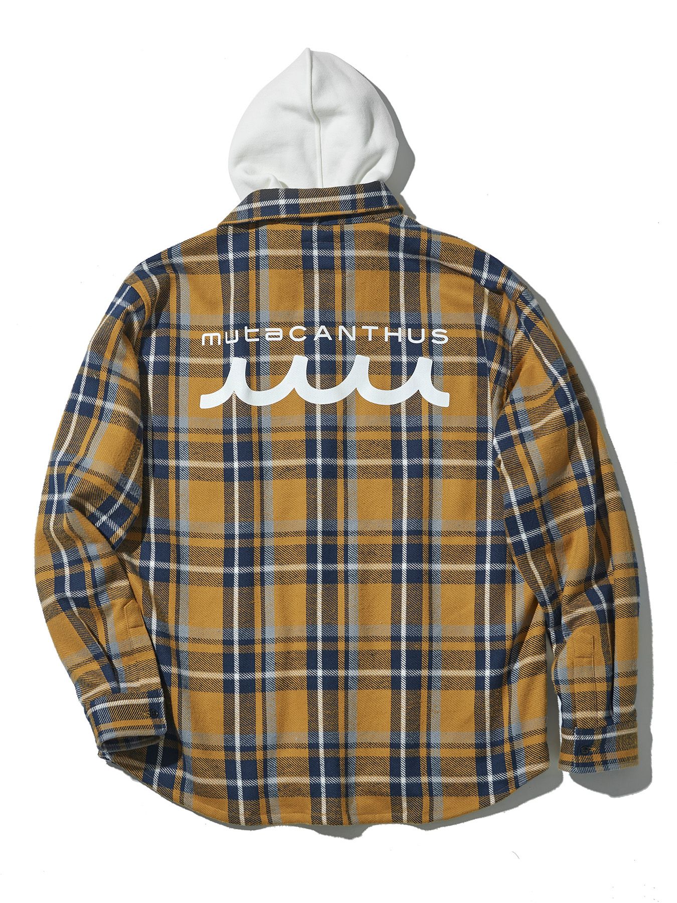 【予約品 】muta Hooded Flannel Shirts / フードシャツジャケット / イエロー【Acanthus × muta MARINE】