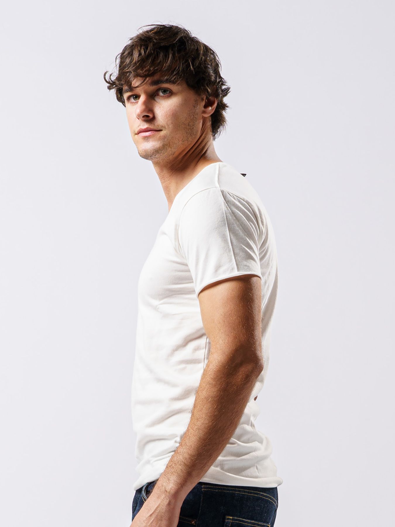 【予約品 1月25日(日) 締切】3 in pack-T S/S / 3インパック ショートスリーブ Tシャツ / ホワイト / クルーネック、Vネック、ディープVネック