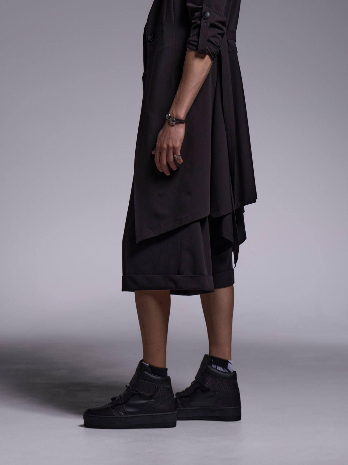 【予約品 1月4日(日) 締切】3/4 Wide Slacks / 七部丈 ワイドスラックス / ブラック