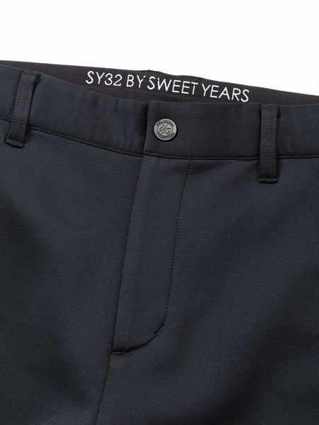 DOUBLE FACE CARDBOARD PANTS / ストレッチパンツ / ブラック 【SY32 by SWEET YEARS GOLF】