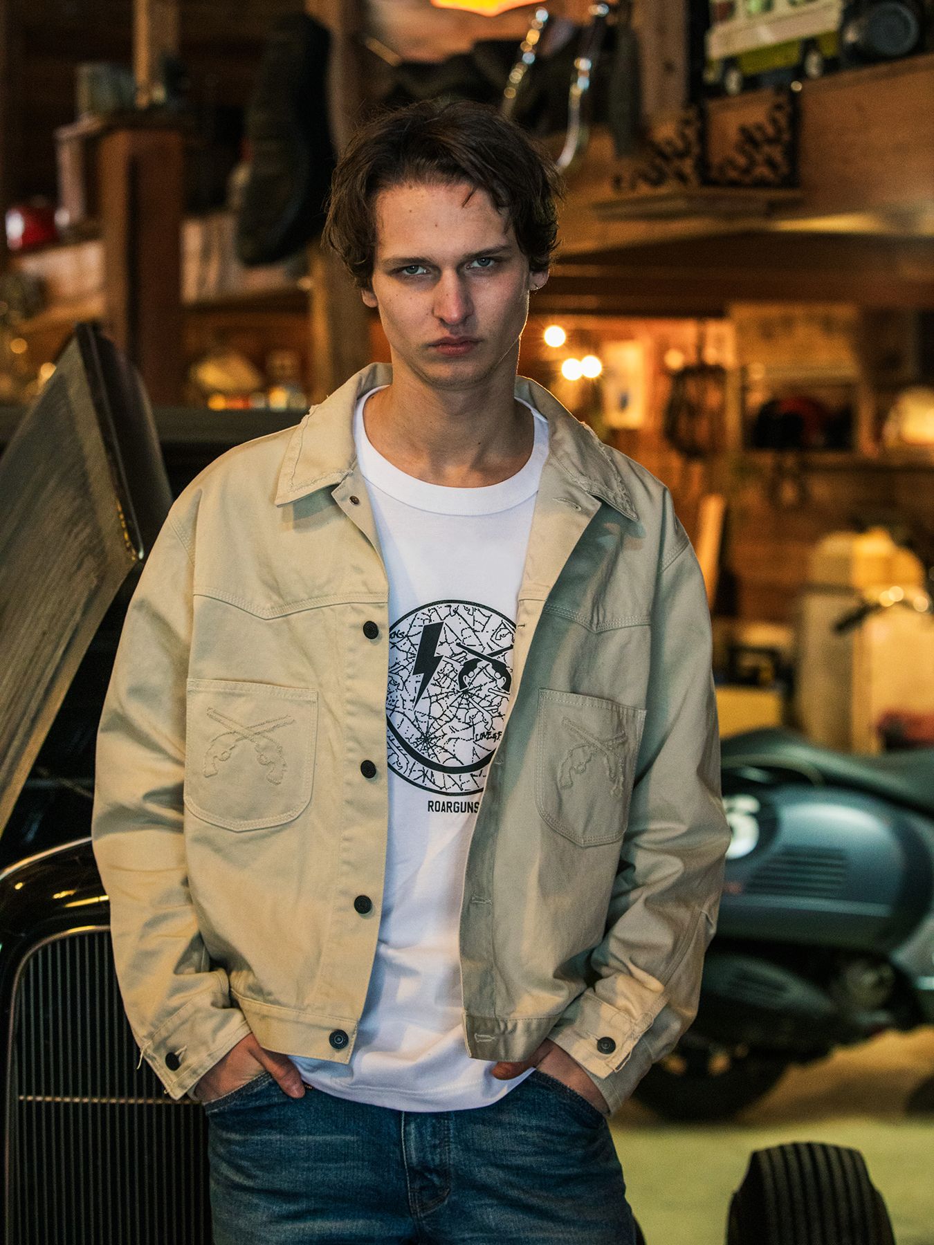 【予約品 3月9日(月) 18:00 締切】COTTON SATIN JKT / コットンサテン ジャケット / オフホワイト