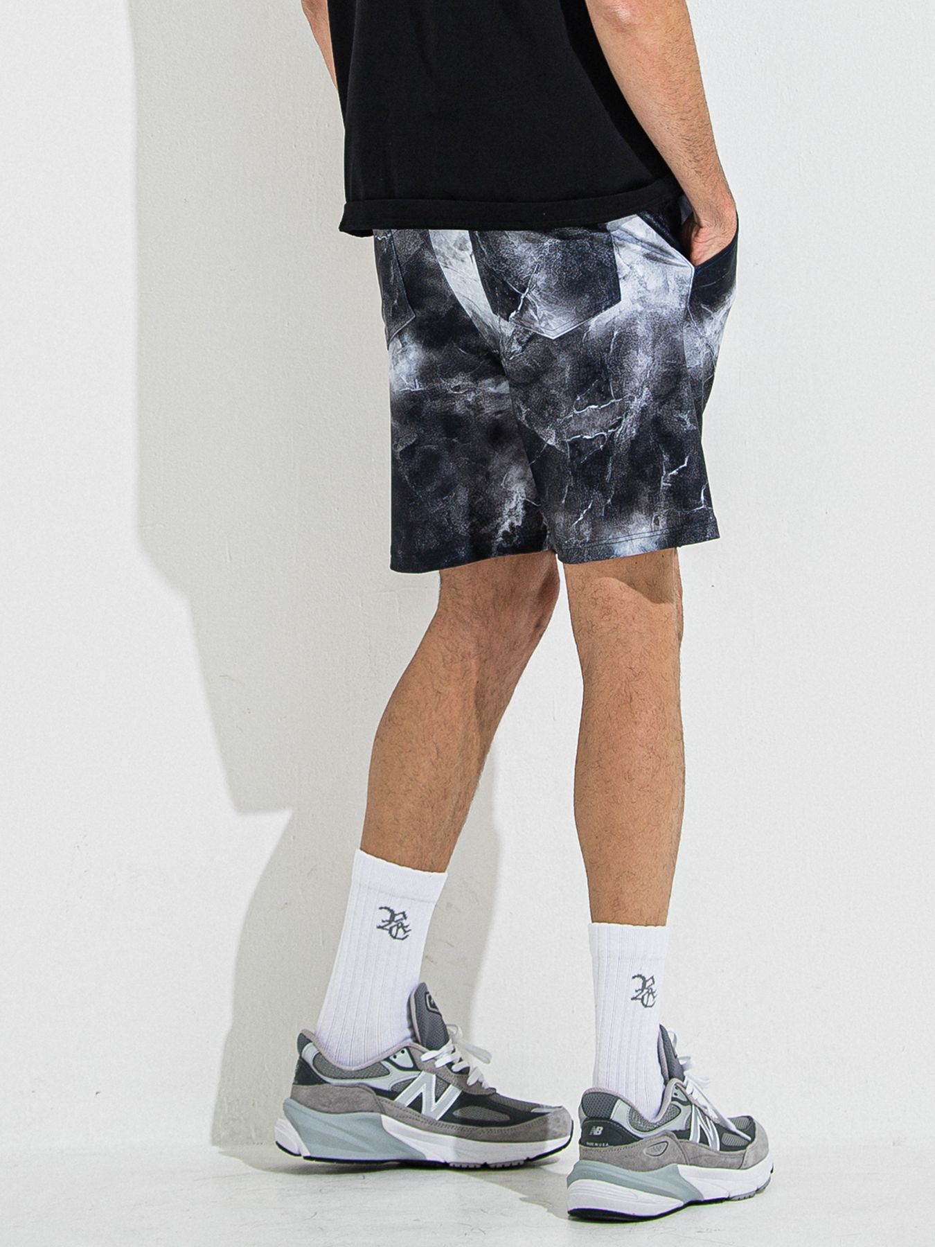 【予約品 】RASH SHORTS / ラッシュガード ショーツ / マーブルブラック