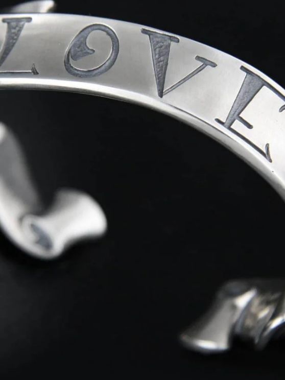 Message On Ribbon Bangle LOVE S