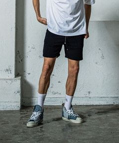 《予約11月17日19時締め》 MOLE YARN PILE HALF PT ハーフイージーパンツ ブラック