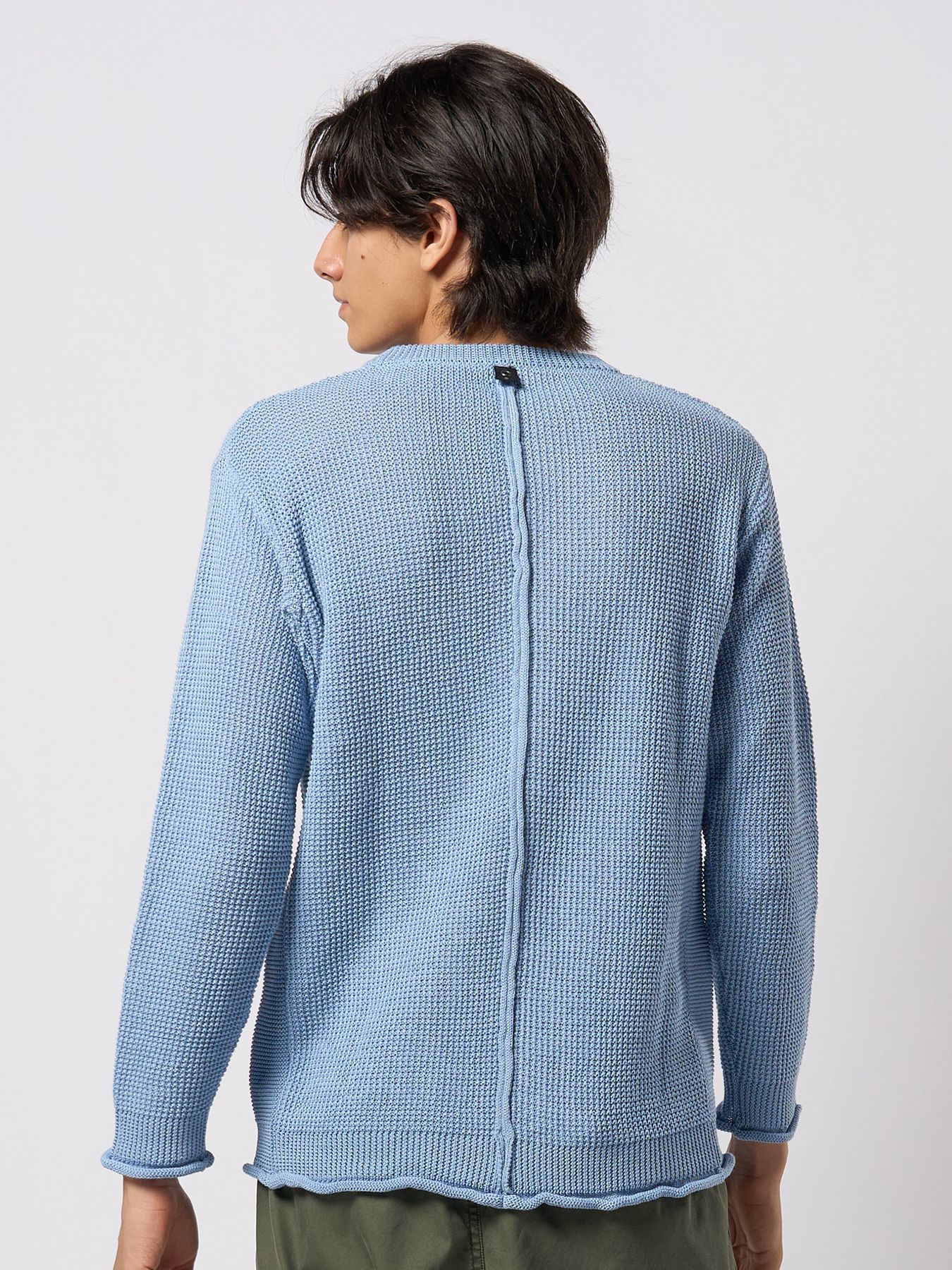 【予約品 9月23日(火) 締切】GIMA crew summer knit / 擬麻クルーサマーニット / ライトブルー
