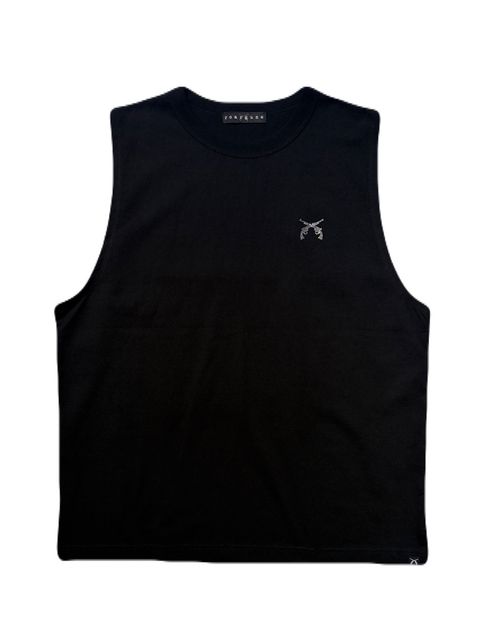 【予約品 8月23日(日) 締切】SLEEVELES TEE CRY / クリスタル / ブラック