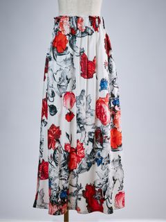 【予約品 10月26日(月) 締切】THEONENESS-FLORA Shirring Skirt / シャーリングスカート / ホワイト