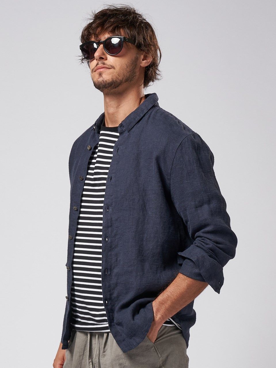 《予約品》 short point collar shirt / カラーシャツ / ネイビー