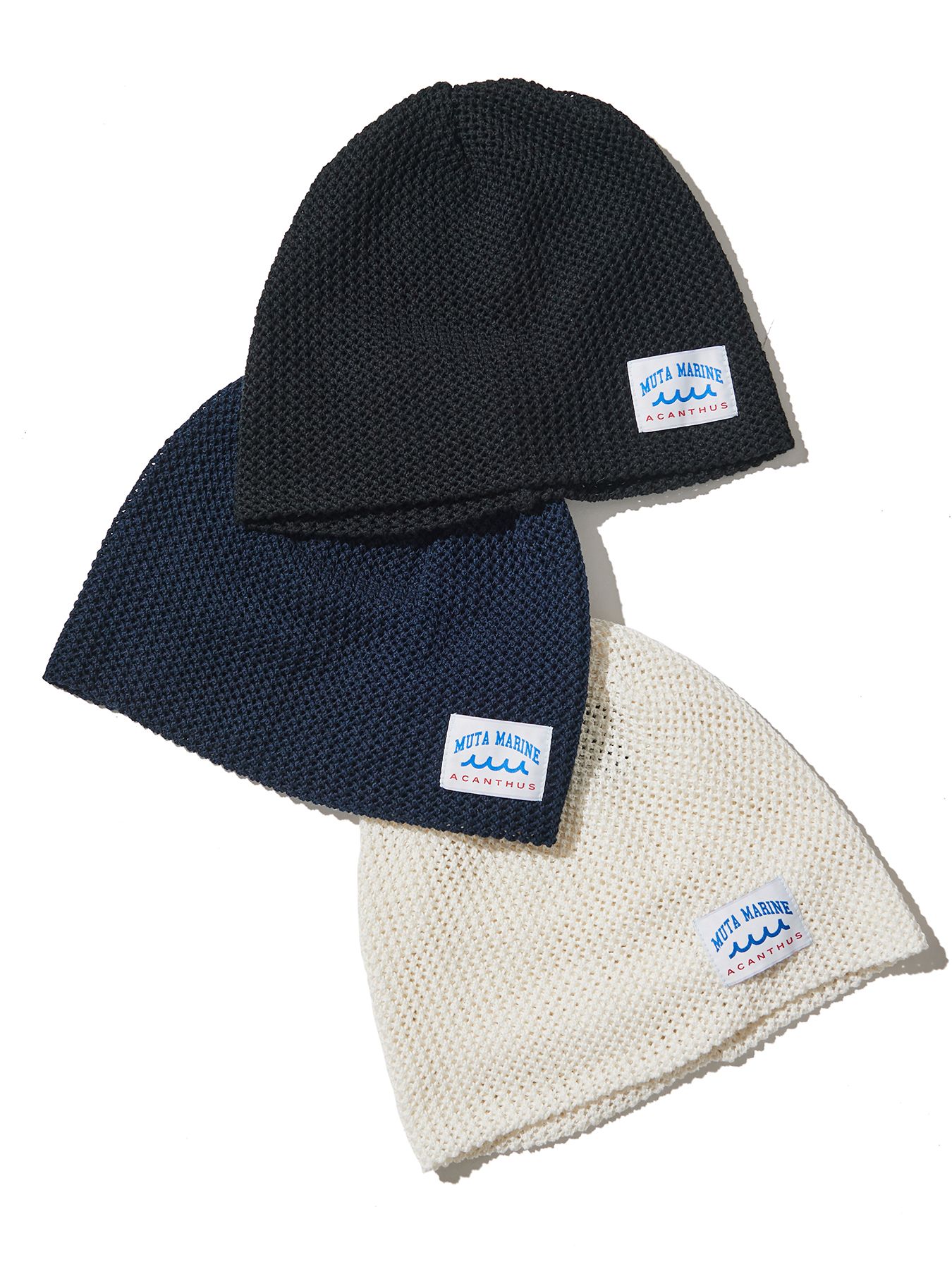 【予約品 10月9日(木) 締切】muta Mesh Back Pool Knit Cap / ニット帽 / ホワイト【Acanthus × muta MARINE】