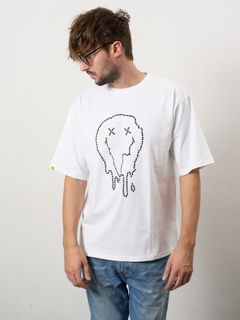 【予約品 10月16日(木) 締切】7ozコットン天竺 メタルスタッズスマイル SSシャツ / ホワイト