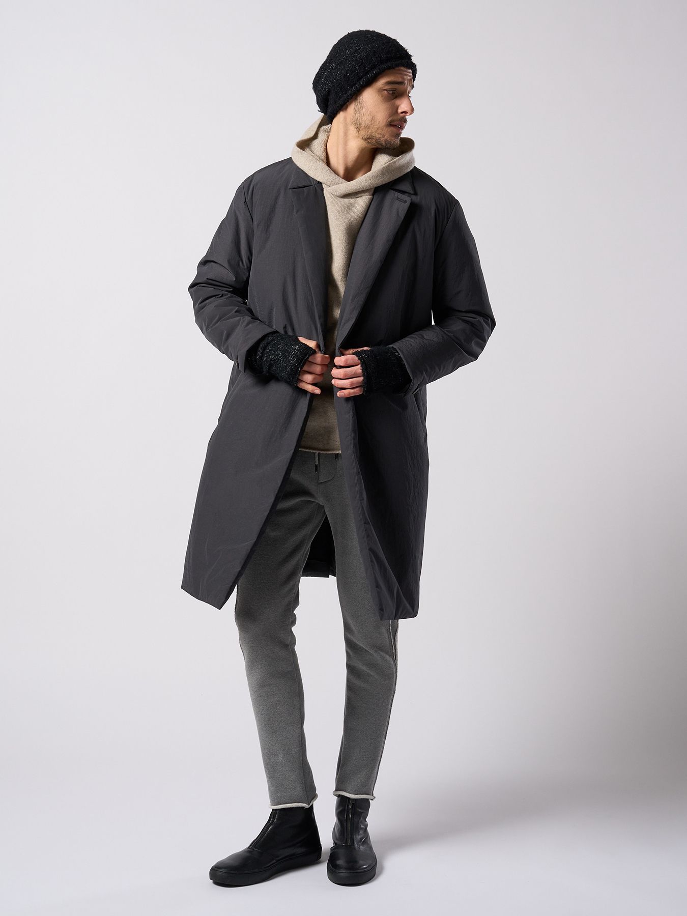 【予約品 4月19日(日) 18時締切】fancy yarn knit hand warmer / ニットハンドウォーマー / ブラック