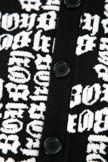 BOY LOGO PATTERNED KNIT CARDIGAN/ ブラック 【BOY LONDON】