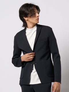 【予約品 9月23日(火) 締切】function knit jacket (jacquard check) / ファンクションニットジャケット (ジャガードチェック) / ブラックチェック