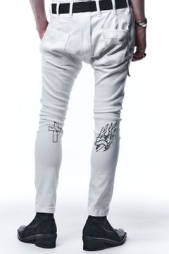 SaruelBondagePants サルエルボンテージパンツ WhiteDenim / White刺繡入り 【kiryuyrik】