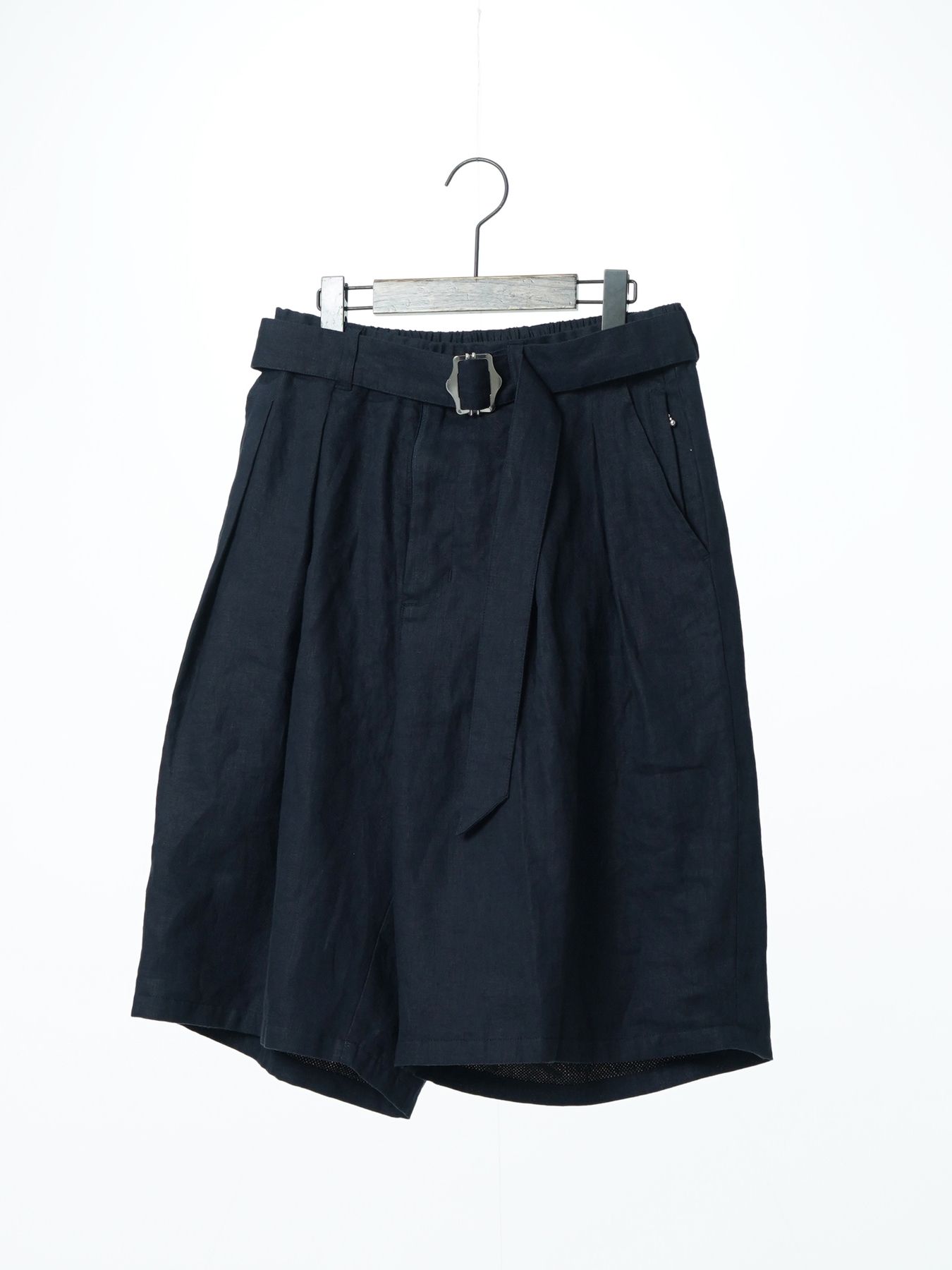 【予約品 2月1日(日) 締切】LINEN OVERSHORTS / オーバーサイズシルエット ショーツ / ネイビー