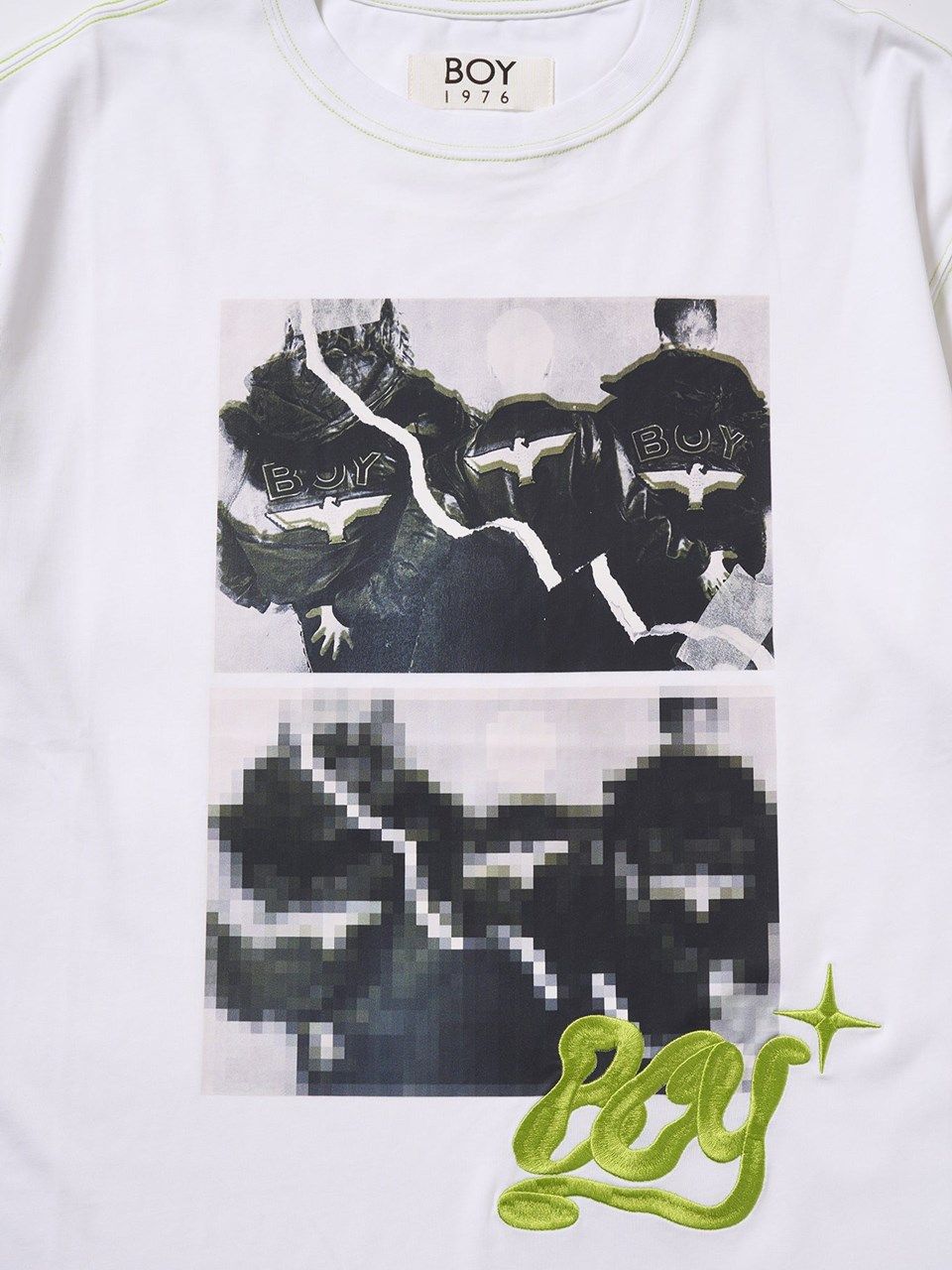 BOY Embroidery Photo Color Thread TEE / Tシャツ / ホワイト
