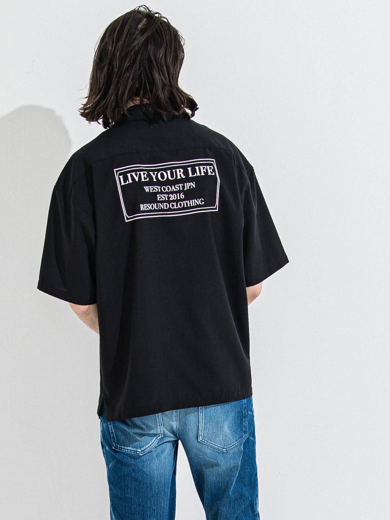 ZACK HALF SHIRT / ザックハーフスリーブシャツ / ブラックプリント