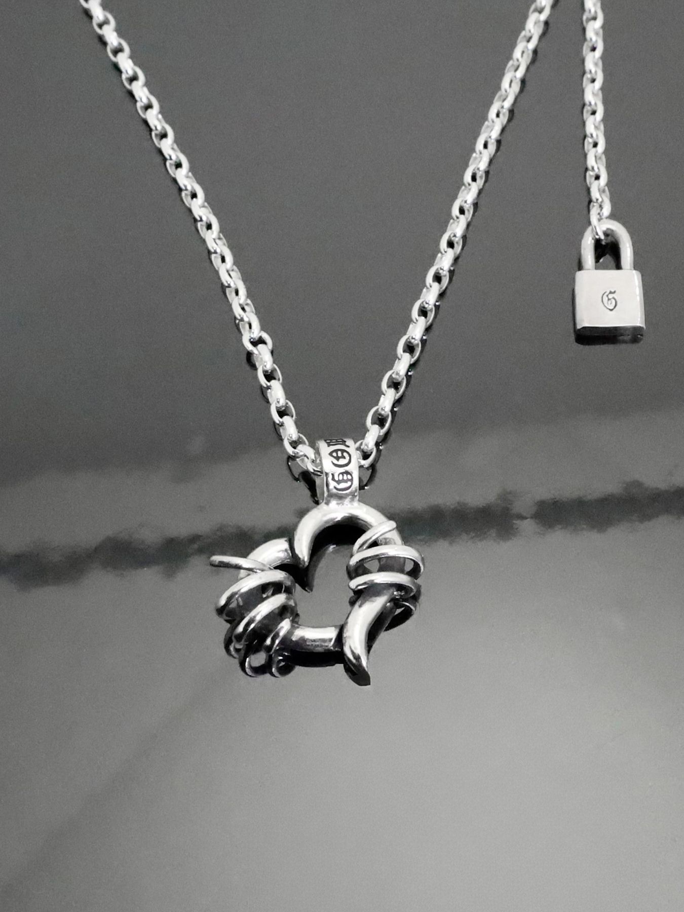 《受注生産》THORNY HEART [SMALL] #1 NECKLACE with GODSIZE® I.D. TAG / ソーニーハート S #1ネックレス ゴッドサイズ® I.D.タグ / 注文から2～4週間後入荷予定