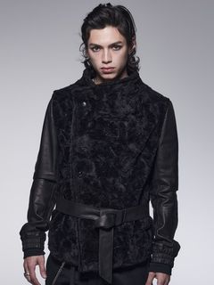 《予約品》 RapelShortJacket / 袖革ボアラペルジャケット / ブラック 【kiryuyrik】