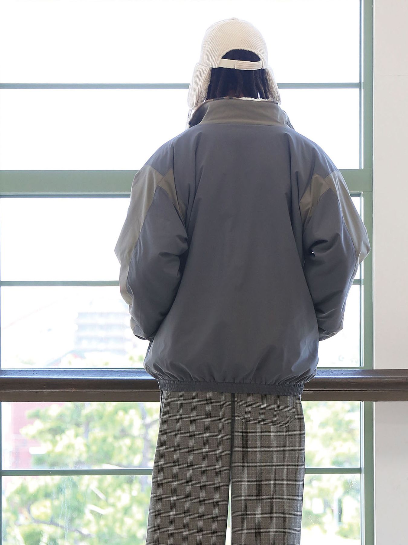 リバーシブル REVERSIBLE-HYPE JKT / GRAY-BEIGE【QUOLT】