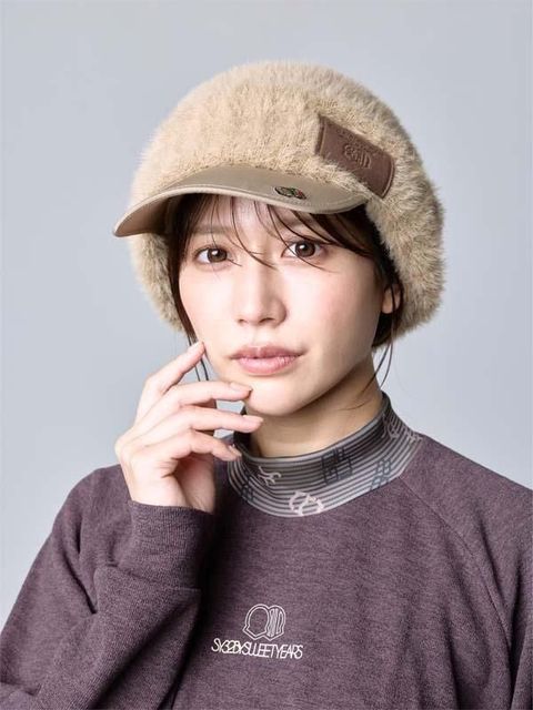 KNIT CAP / つば付ニットキャップ / ベージュ【SY32 by SWEET YEARS GOLF】