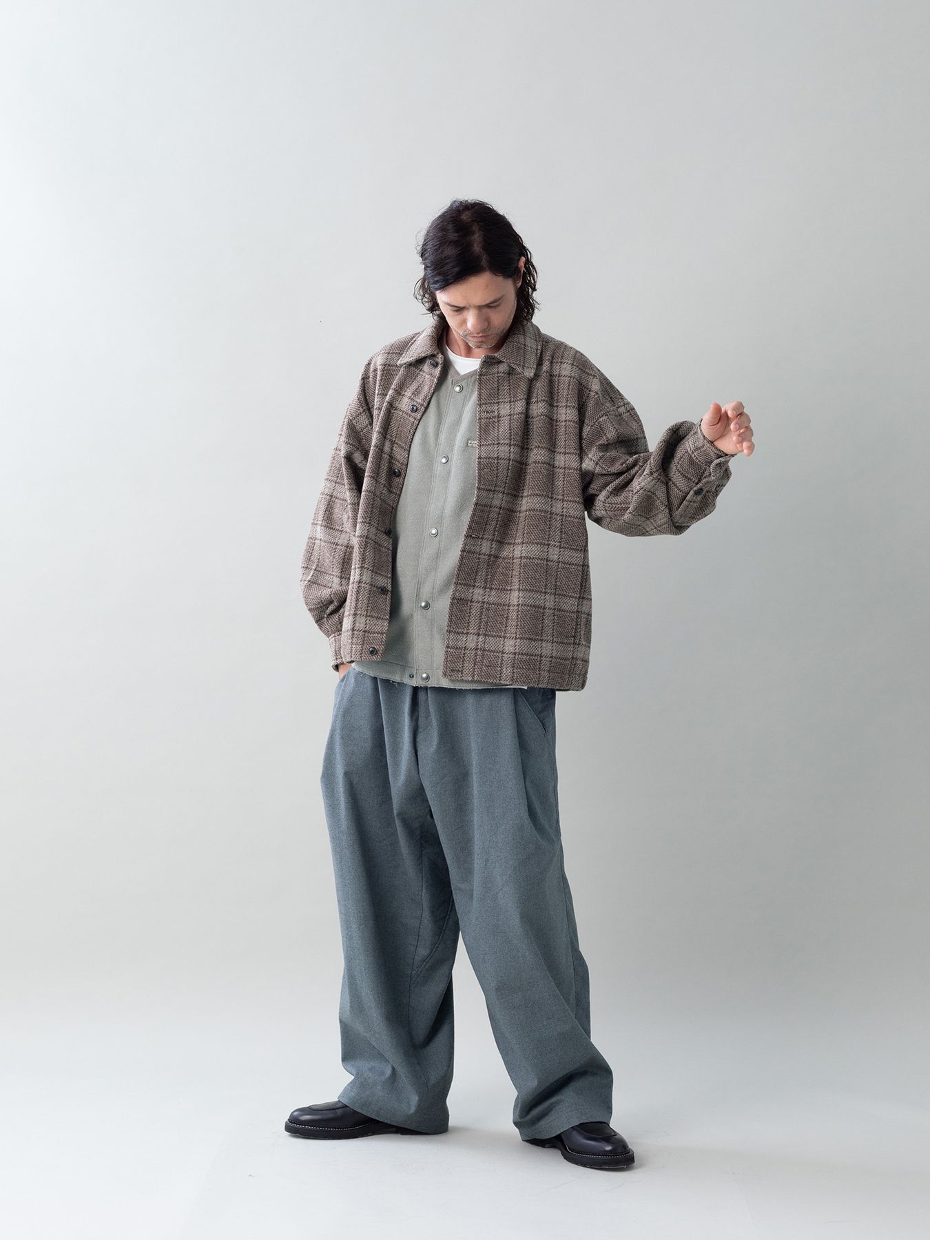 【予約品 5月6日(水) 締切】WOOLCHECK-SPORTJACKET / ヴィンテージシャツジャケット / ブラウン系
