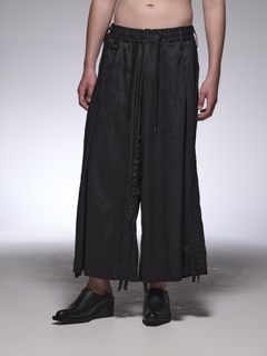 SharringWideTuckSlacks / ワイドタックスラックス / ブラック・黒ペイズリー柄ジャガード