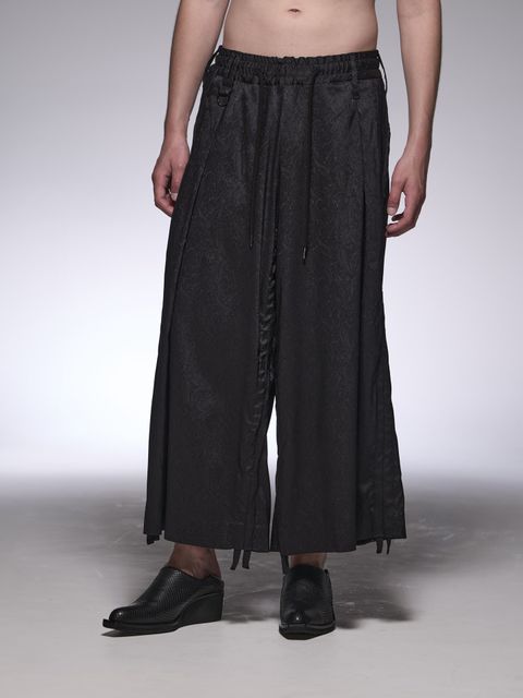 SharringWideTuckSlacks / ワイドタックスラックス / ブラック・黒ペイズリー柄ジャガード