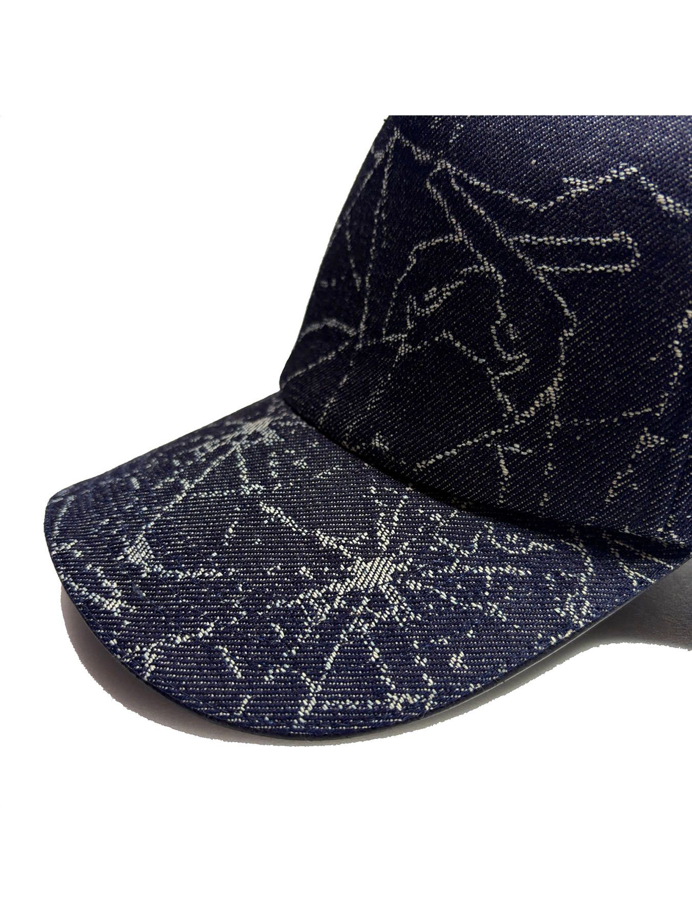 【予約品 3月9日(月) 18:00 締切】SPIDER JQ DENIM CAP / スパイダージャガードデニム ベースボールキャップ / ブルー
