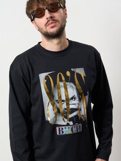 【予約品 5月8日(木) AM10時 締切】 5.6ozコットン天竺 80S QUEEN シークインLS Tシャツ / ブラック