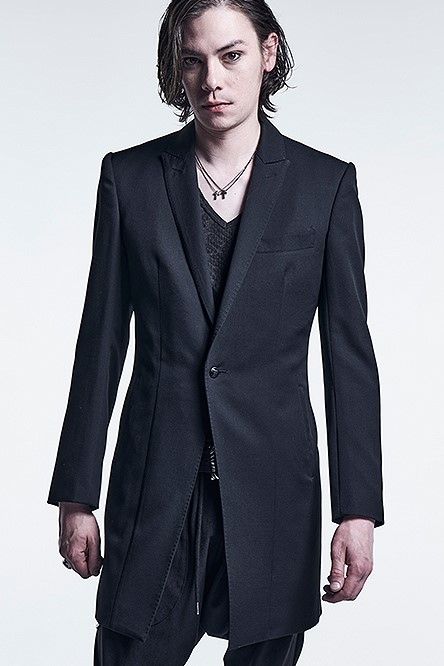 《予約品》 Long Peacked Jacket テーラードジャケット GabadineStretch / Black 【kiryuyrik】 11月入荷予定