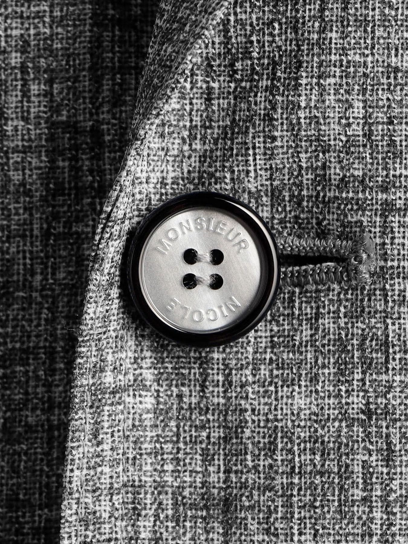 メランジドッツ チェスターコート / ライトグレー【MONSIEUR NICOLE】