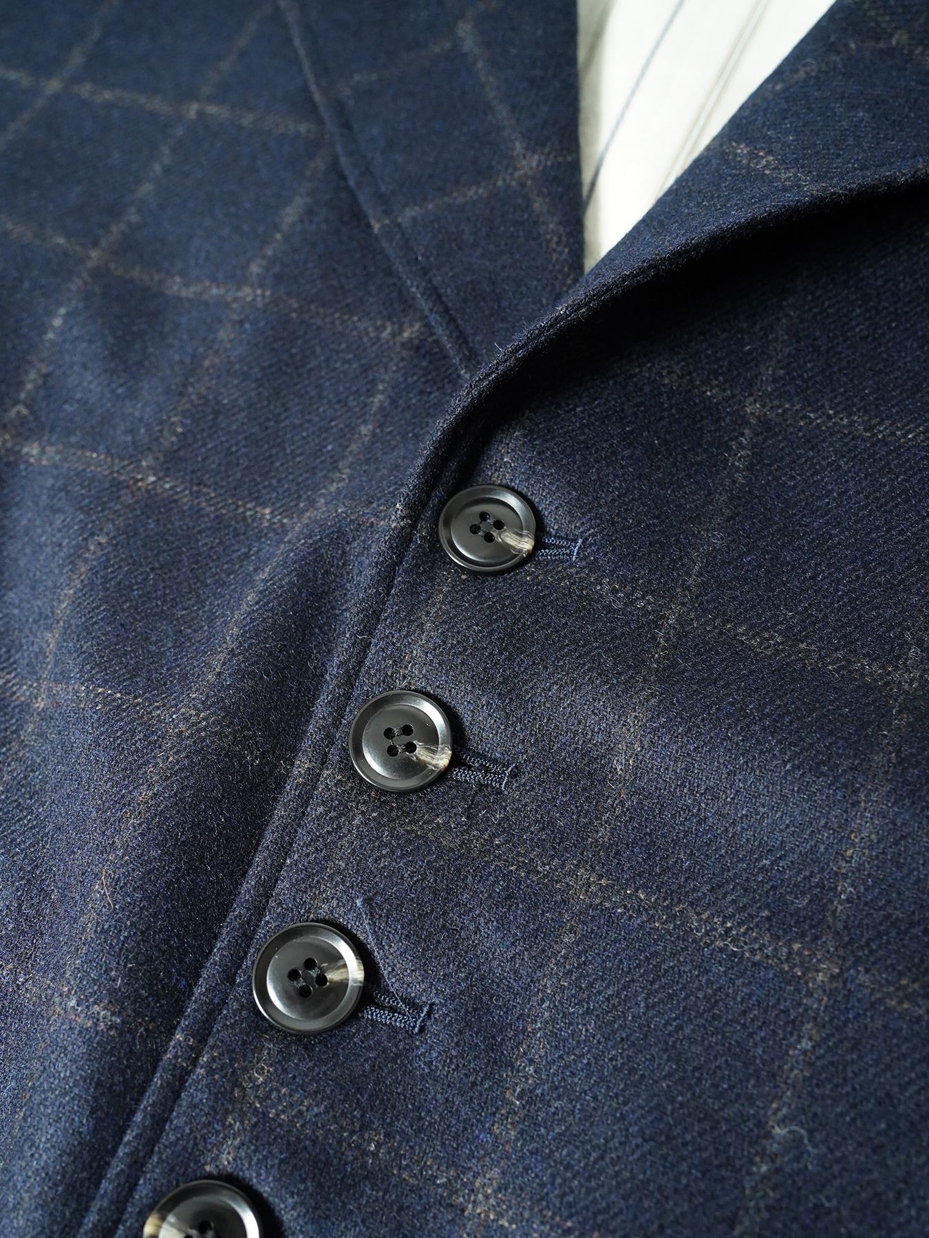 【予約品 7月5日(日) 締切】PEAK-JACKET windowpane / ウィンドーペイン ウールジャケット / ネイビーチェック