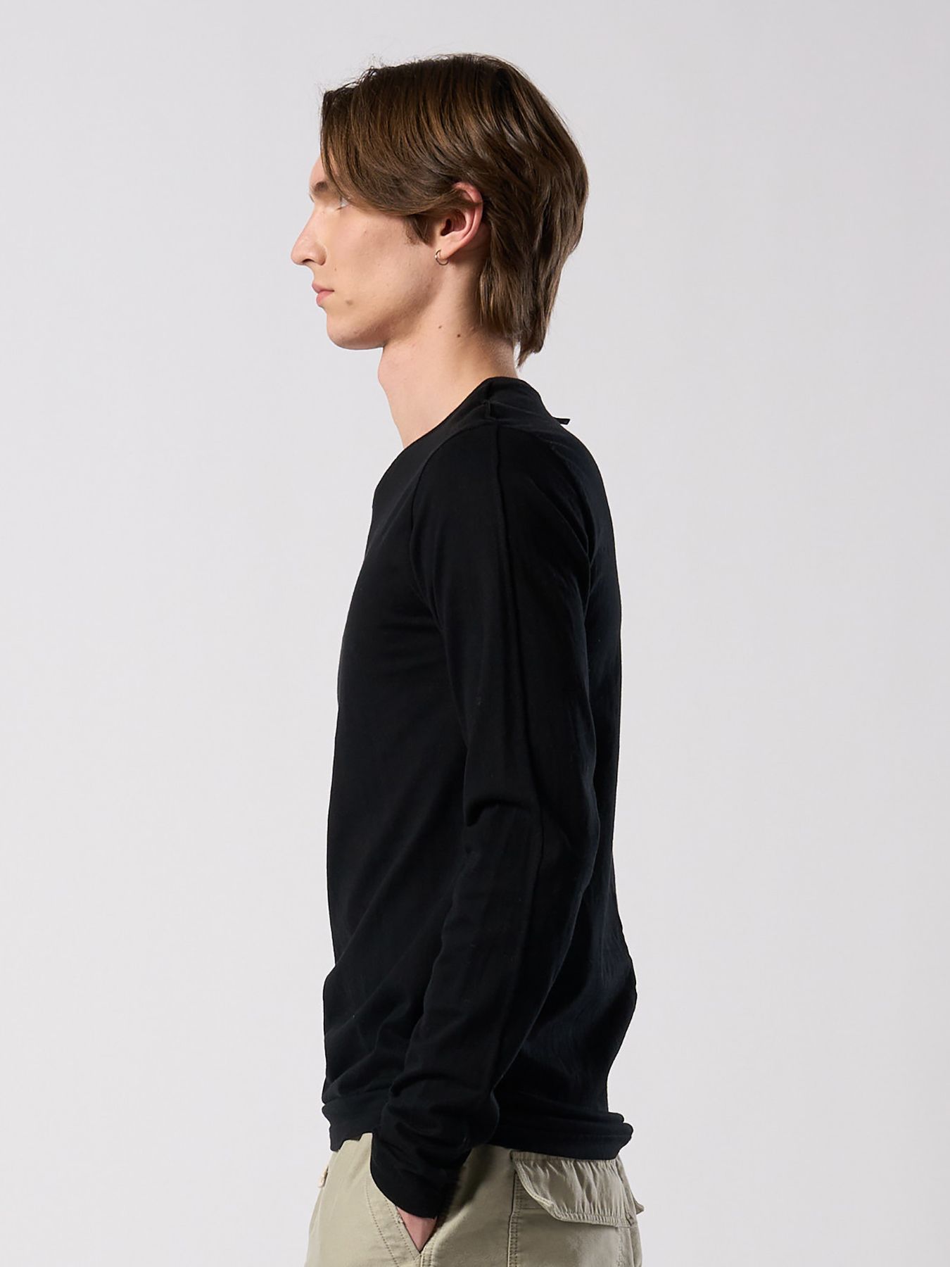 【予約品 4月19日(日) 18時締切】slim basic crew-neck L/S / スリムベーシック クルーネック ショートスリーブ / ディープブラック