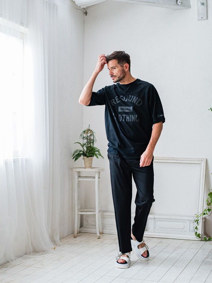 《予約品3月3日18：00締め》 college half sleave / ハーフスリーブT / ブラック
