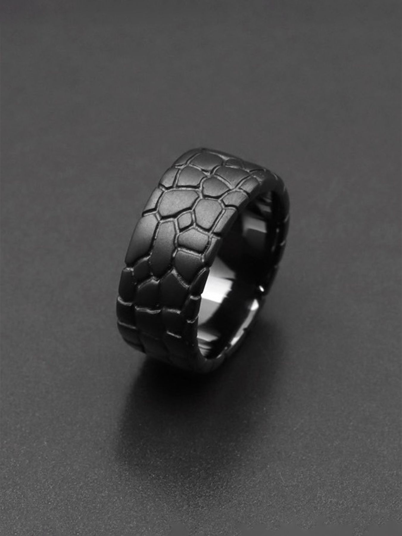 【予約品 9月23日(火) 締切】IVXLCDM ×wjk  croco pattern middle ring / クロコパターン ミドルリング / ブラックコーティング