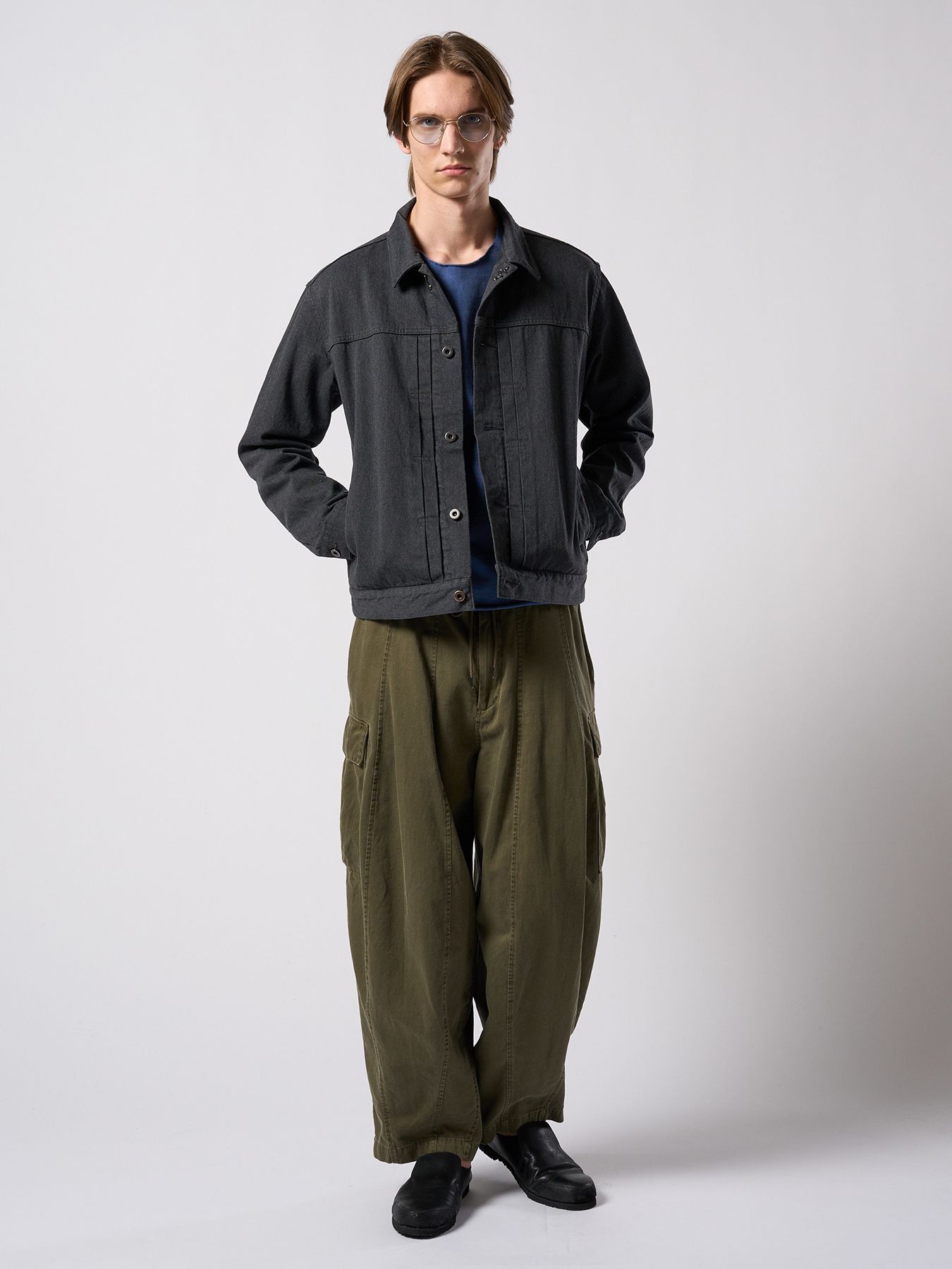 【予約品 4月19日(日) 18時締切】combination slip-on shoes / カーフレザー コンビネーション スリッポン シューズ / ブラック