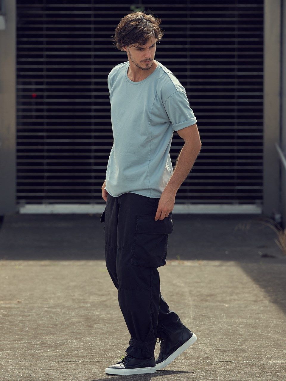 《予約品》 roll-up sleeve cut&sewn / Tシャツ / アイスブルー