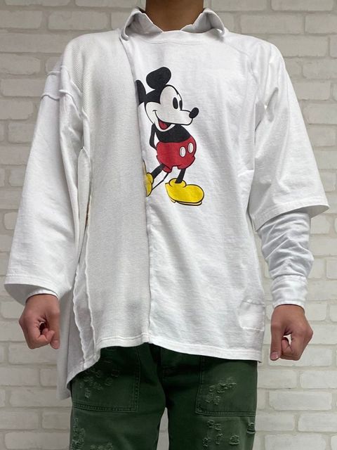 ミッキーマウスSWITCHING PRINT T-SHIRT（WHITE）「71MICHAELミッシェル」