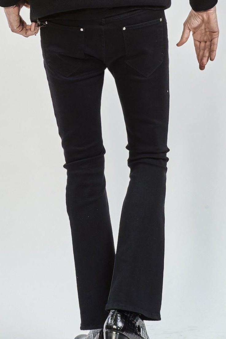 Royal Leather Changing Stretch boot cut Pants / BLACK 【ys Yuji SUGENO】