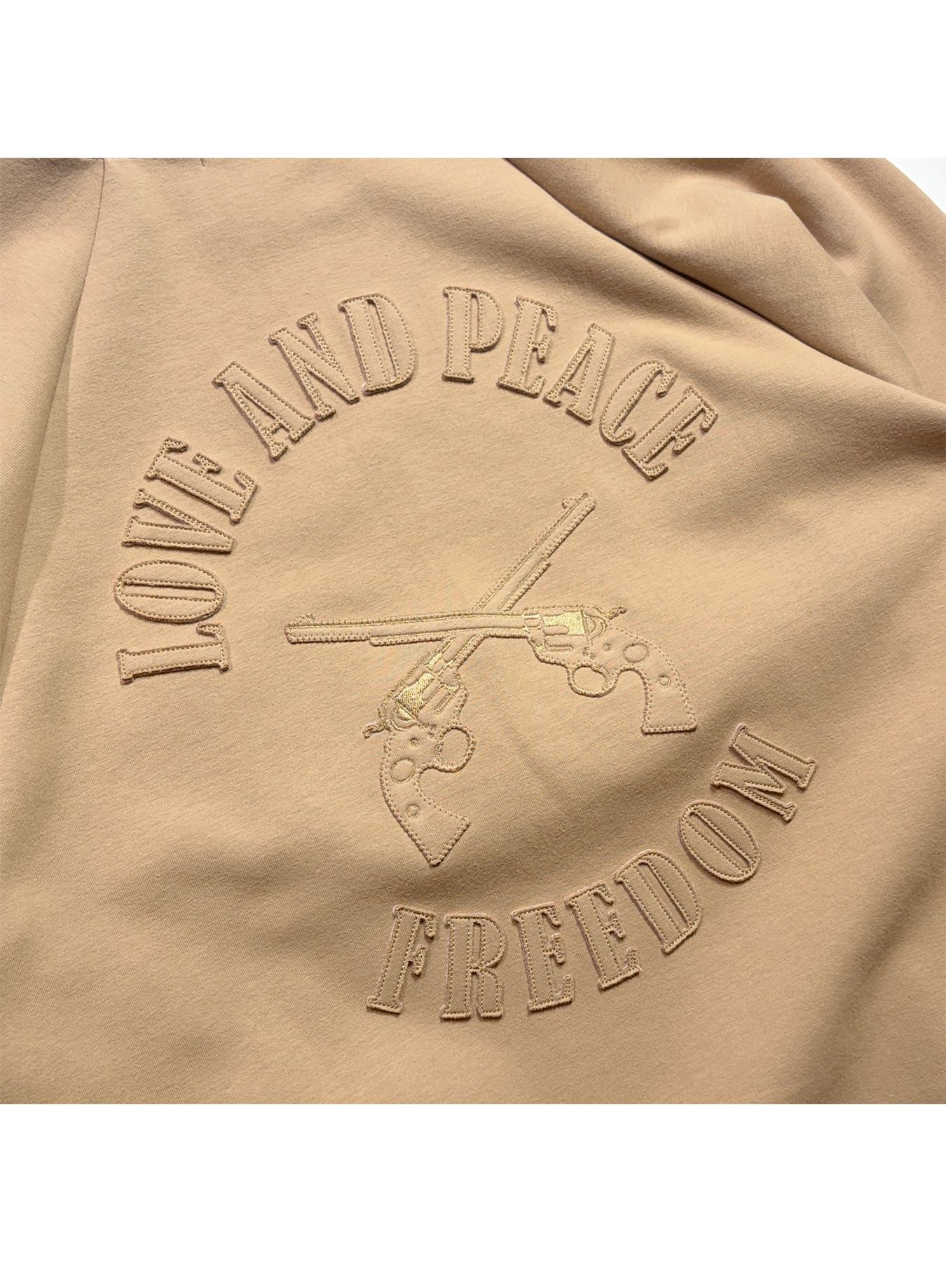 【予約品】RAZORCUT EMB SWEAT / レザーカット クロスガン アップリケ スウェット / ベージュ