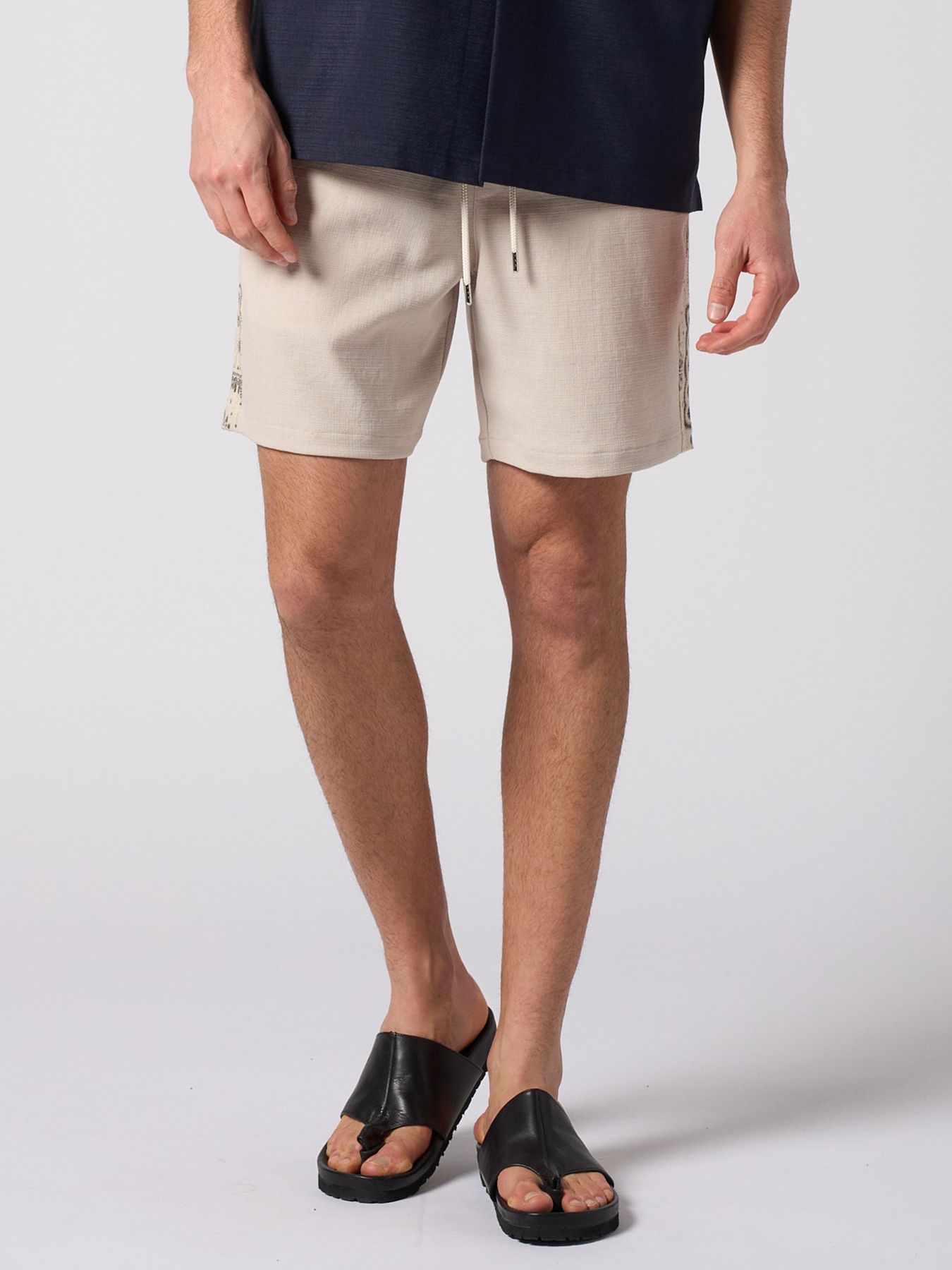 【予約品 1月25日(日) 締切】bandana print panel shorts / バンダナプリントパネル ショーツ / ベージュ