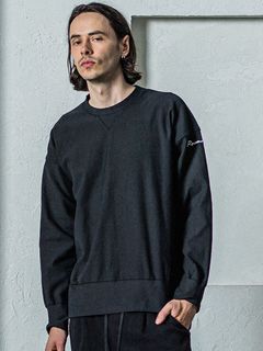 《予約11月17日19時締め》  DENIM JERSEY loose trainer / トレーナー / ブラック