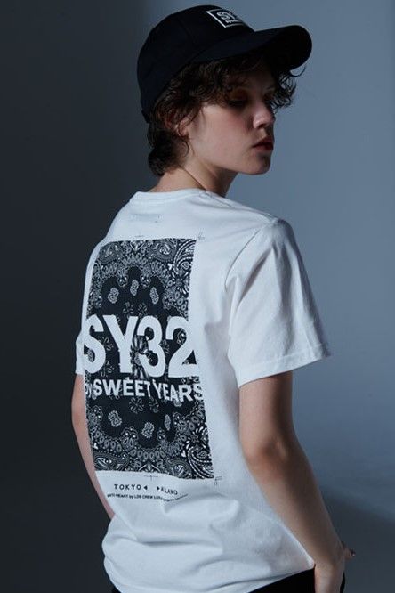 SY32 by SWEET YEARS - PAISLEY バンダナ柄ホワイト PRINT TEE【SY32】 | BRYAN