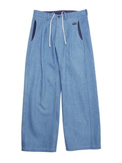 DENIM-MESH PANTS / アイスブルー【QUOLT】